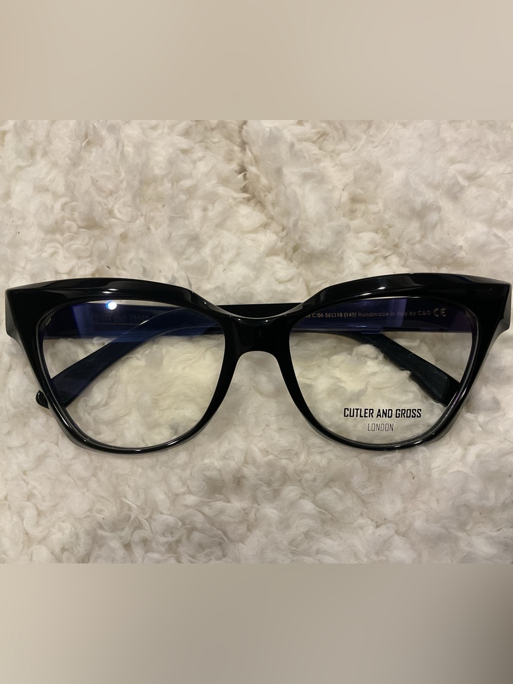 Cutler And Gross Women’s Black Cat-Eye Glasses